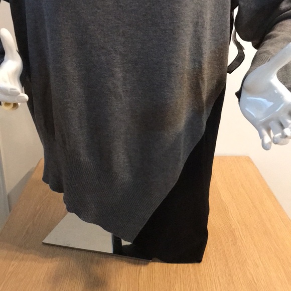 Sweater turtleneck, grey and black, asymmetric, 1X size - Picture 2 of 5